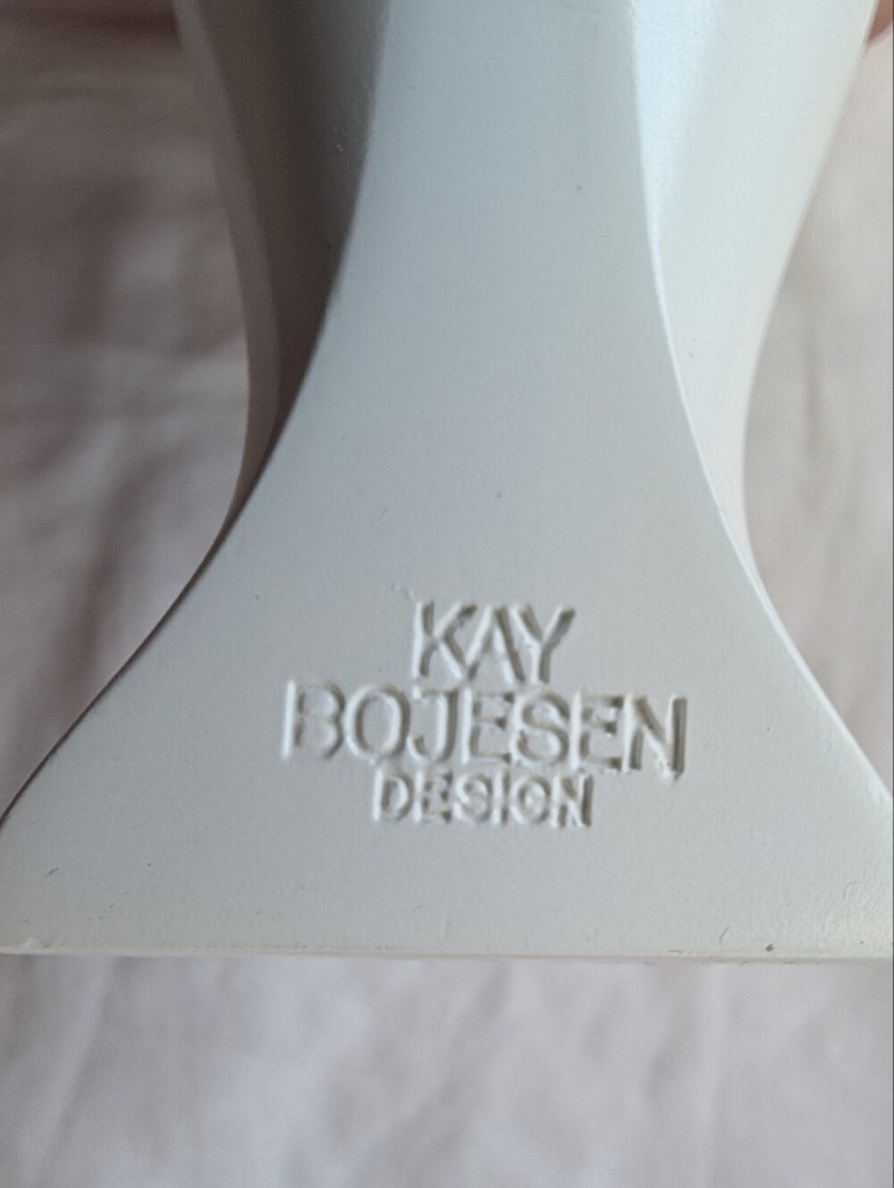 Kay Bojesen Denmark Love Songbird Painted Wood Bird Figurine in White and Pink - Picture 12 of 12